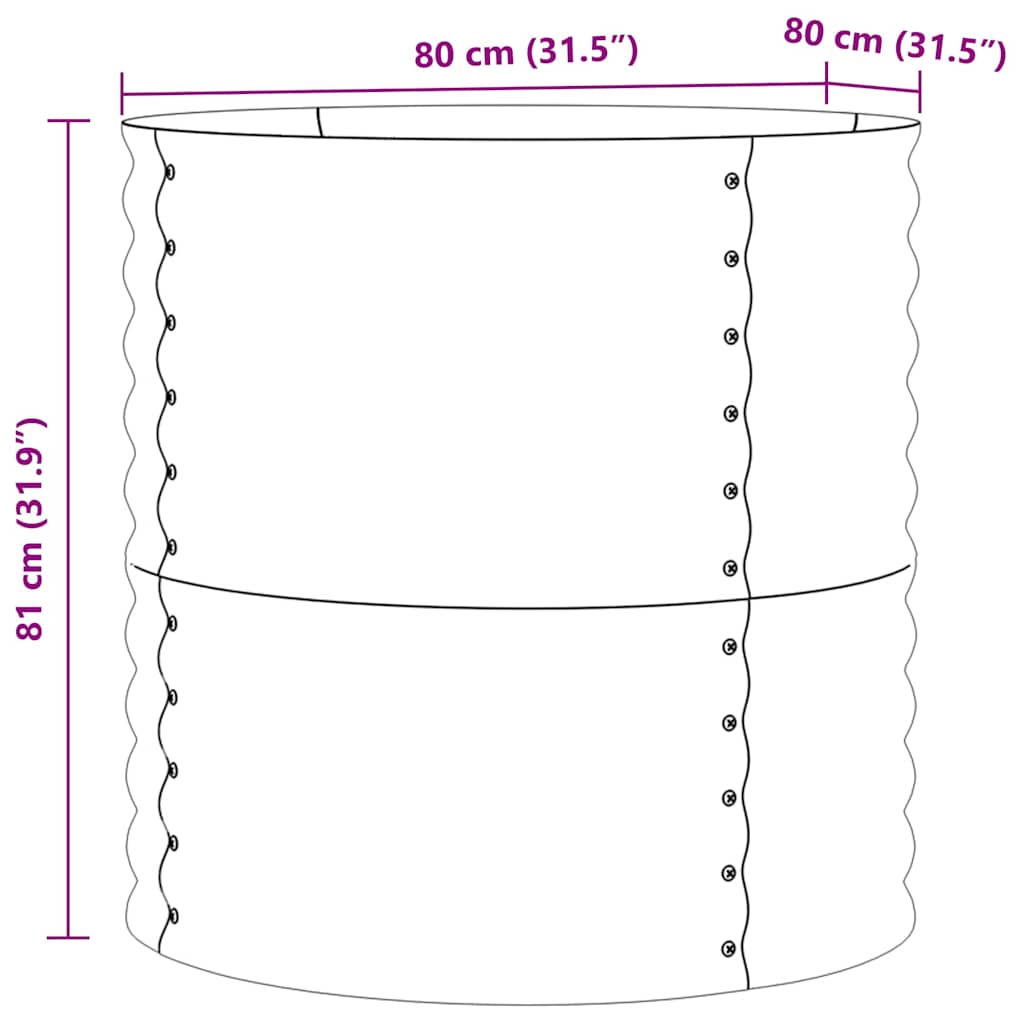 Letto rialzato da giardino Marrone 80 x 80 x 81 cm Acciaio - homemem39