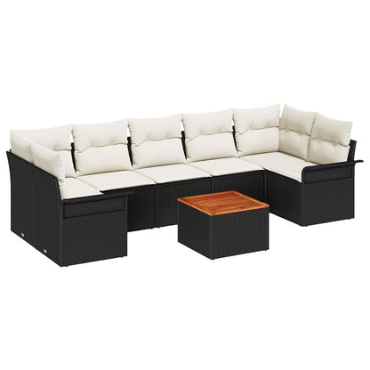 Set Divano da Giardino 8 pz Nero polyrattan | homemem39