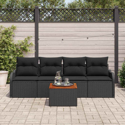 Set Divano da Giardino 5 pz Nero polyrattan | homemem39