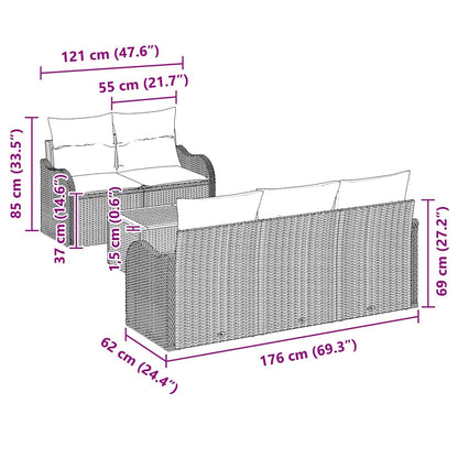 Set Divano da Giardino 6 pz Nero polyrattan | homemem39
