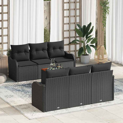 Set Divano da Giardino 7 pz Nero polyrattan | homemem39