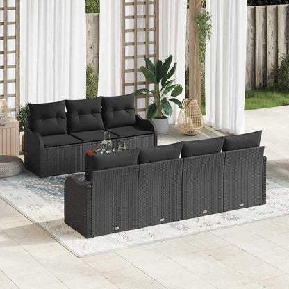 Set Divano da Giardino 8 pz Nero polyrattan | homemem39
