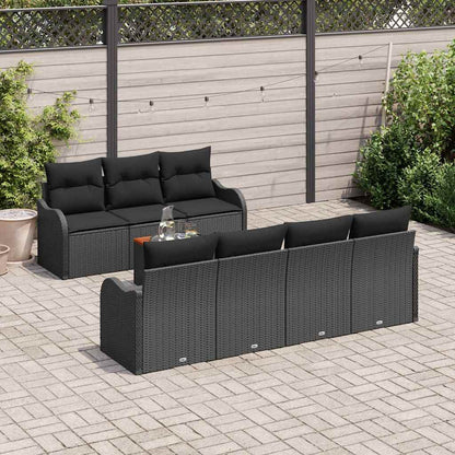 Set Divano da Giardino 8 pz Nero polyrattan | homemem39