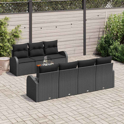 Set Divano da Giardino 8 pz Nero polyrattan | homemem39