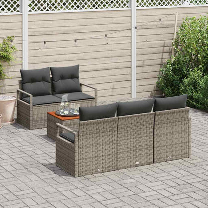 Set Divano da Giardino con cuscino 6 pcs Grigio polyrattan | homemem39