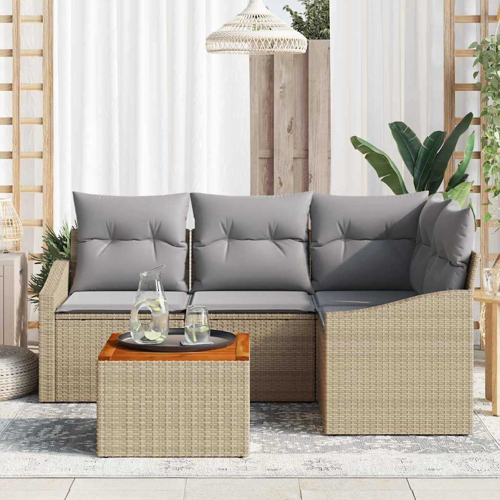Set Divano da Giardino 5 pz Beige polyrattan | homemem39
