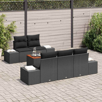 Set Divano da Giardino 6 pz Nero polyrattan | homemem39