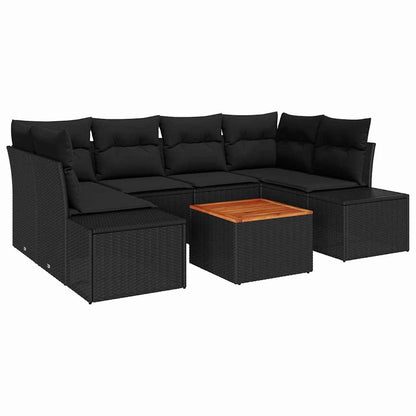 Set Divano da Giardino 7 pz Nero polyrattan | homemem39