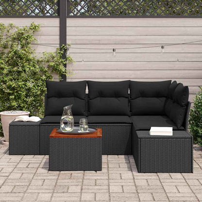 Set Divano da Giardino 5 pz Nero polyrattan | homemem39