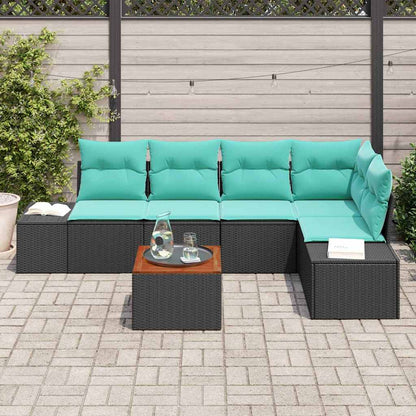Set Divano da Giardino 6 pz Nero polyrattan | homemem39