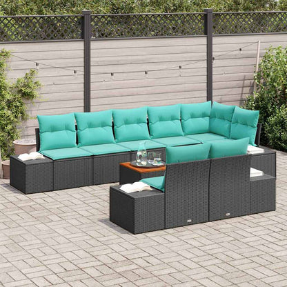 Set Divano da Giardino 9 pz Nero polyrattan | homemem39