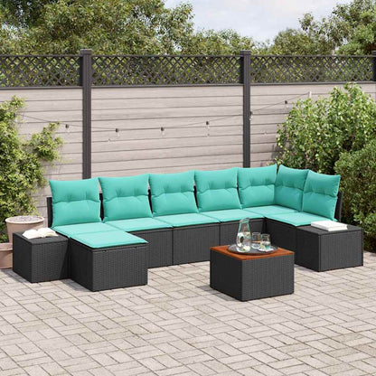 Set Divano da Giardino 8 pz Nero polyrattan | homemem39