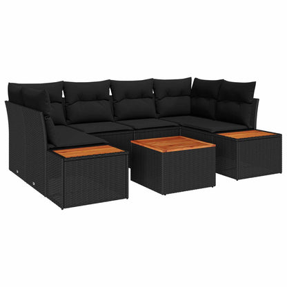 Set Divano da Giardino 6 pz Nero Poly Rattan | homemem39