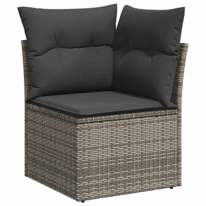 Set Divano da Giardino con cuscino 7 pcs Grigio polyrattan