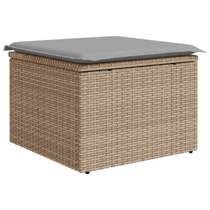 Set Divano da Giardino con cuscino 8 pcs Beige Poly Rattan