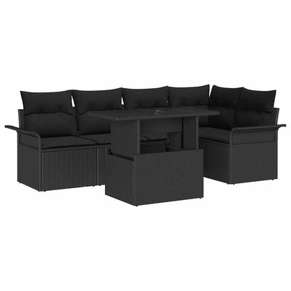 Set Divano da Giardino 6 pz Nero polyrattan | homemem39