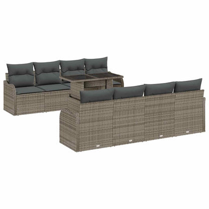 Set Divano da Giardino con cuscino 7 pcs Grigio polyrattan | homemem39