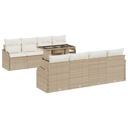 Set Divano da Giardino con cuscino 7 pcs Beige polyrattan | homemem39