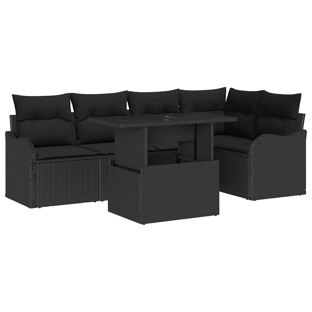 Set da pranzo 6 pz Nero Poly Rattan | homemem39