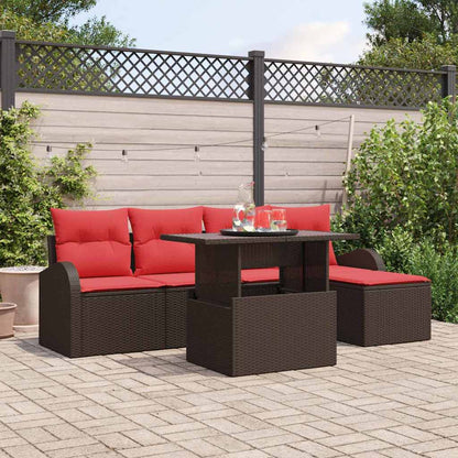 Set Divano da Giardino 6 pcs Marrone polyrattan | homemem39