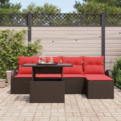 Set Divano da Giardino 6 pcs Marrone polyrattan | homemem39