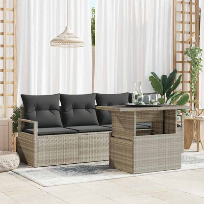 Set Divano da Giardino con archiviazione 5 pcs Luce polyrattan | homemem39