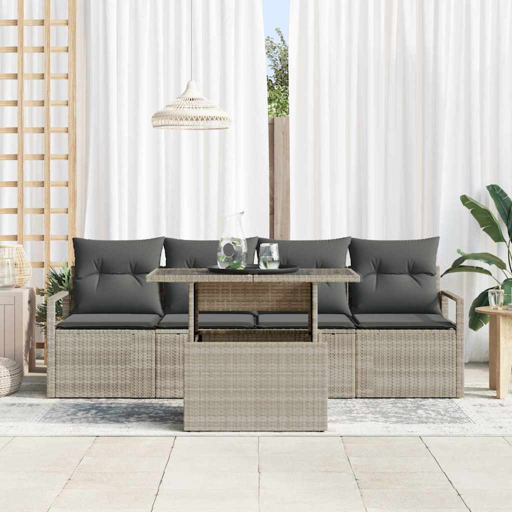Set Divano da Giardino con archiviazione 5 pcs Luce polyrattan | homemem39