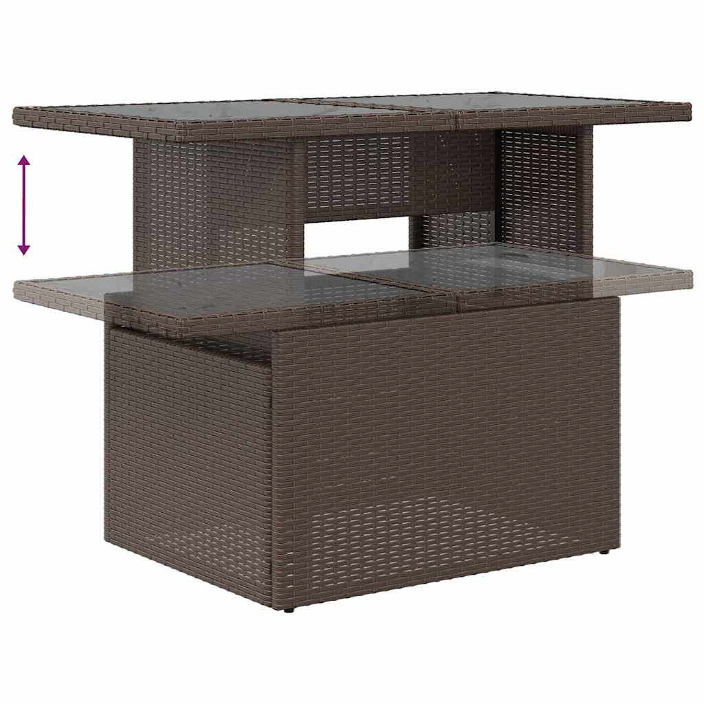 Set Divano da Giardino 7 pz Marrone e Crema polyrattan | homemem39
