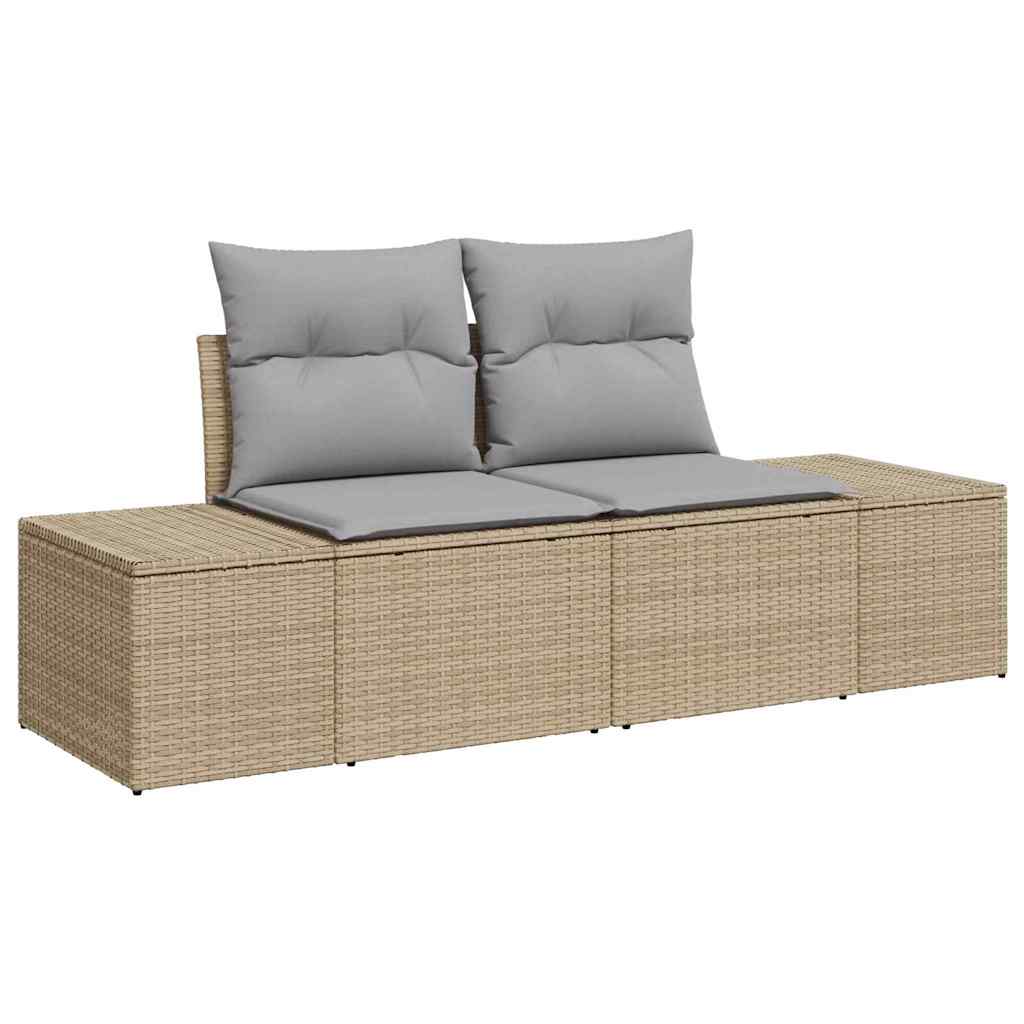 Set Divano da Giardino 7 pz Beige e Grigio Chiaro polyrattan | homemem39