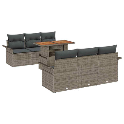 Set Divano da Giardino con cuscino 7 pcs Grigio | homemem39