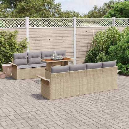 Set Divano da Giardino 7 pcs Beige e Grigio Chiaro polyrattan | homemem39