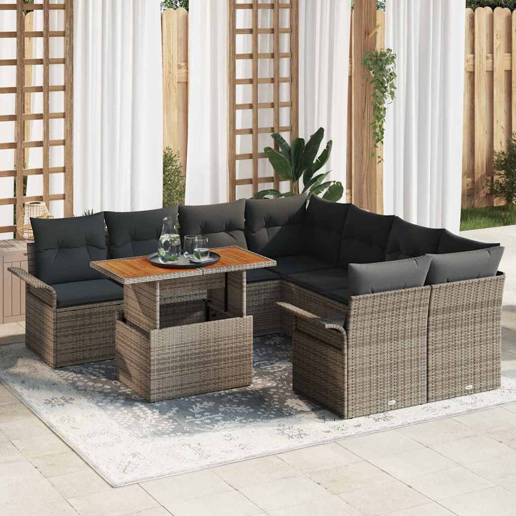 Set Divano da Giardino con cuscino Grigio | homemem39