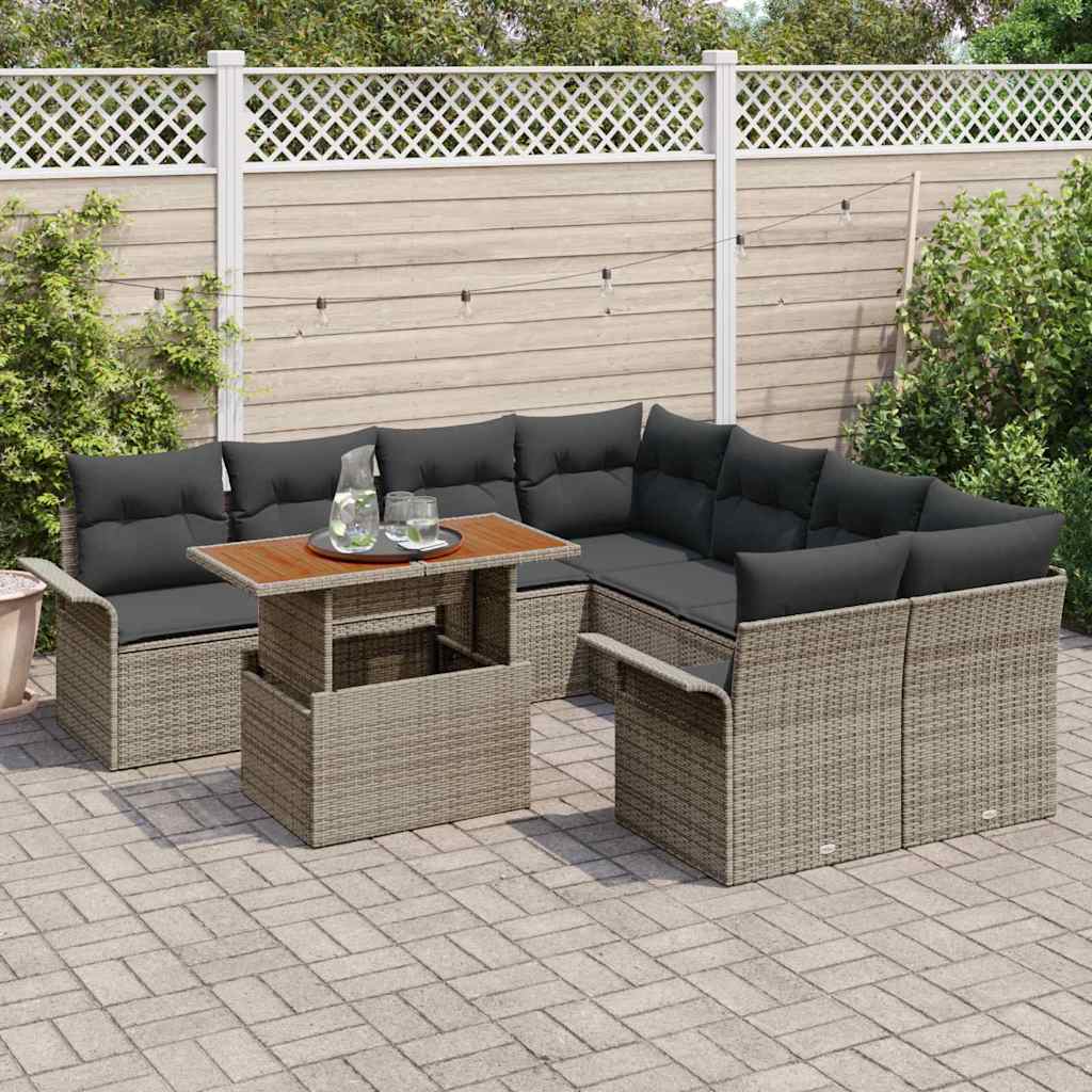 Set Divano da Giardino con cuscino Grigio | homemem39