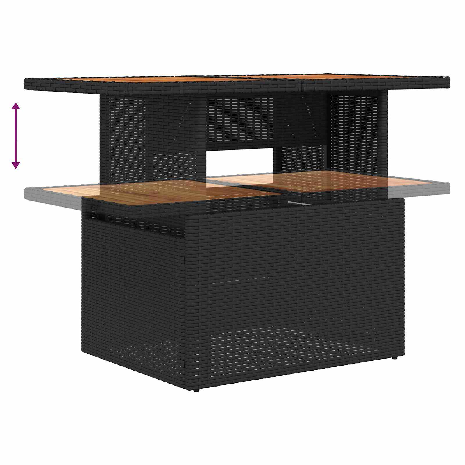 Set Divano da Giardino 9 pcs Nero e Crema polyrattan | homemem39