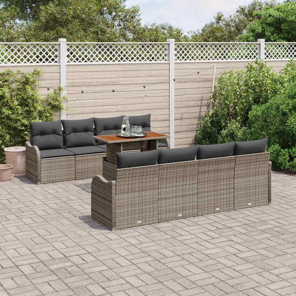 Set Divano da Giardino con cuscino 7 pcs Grigio | homemem39