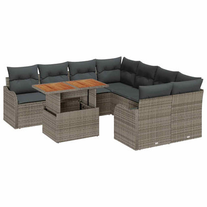 Set Divano da Giardino con cuscino 7 pcs Grigio | homemem39