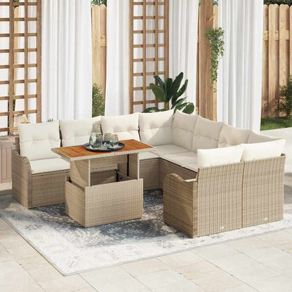 Set Divano da Giardino con cuscino 7 pcs beige e panna | homemem39