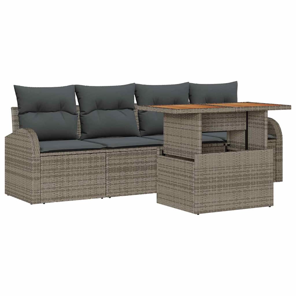 Set Divano da Giardino 5 pcs Grigio