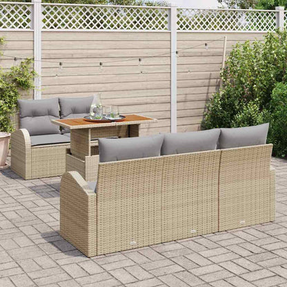 Set Divano da Giardino con cuscino 6 pcs beige e grigio chiaro | homemem39