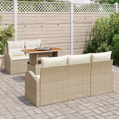Set Divano da Giardino 6 pz beige e panna | homemem39