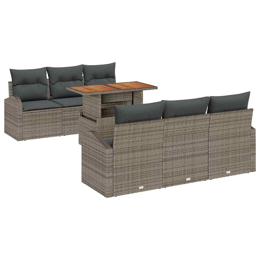 Set Divano da Giardino con cuscino 7 pcs Grigio