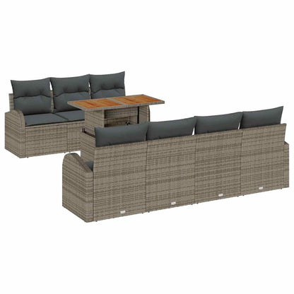 Set Divano da Giardino con cuscino 8 pcs Grigio