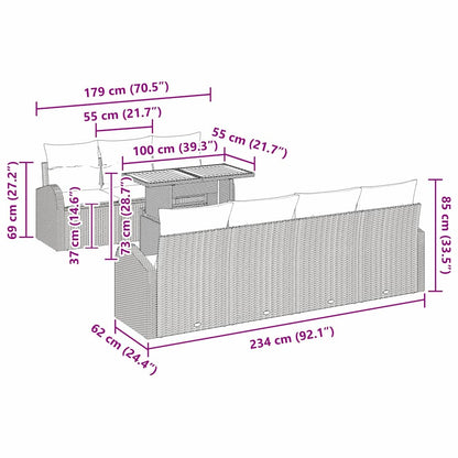 Set Divano da Giardino 8 pz beige e panna | homemem39