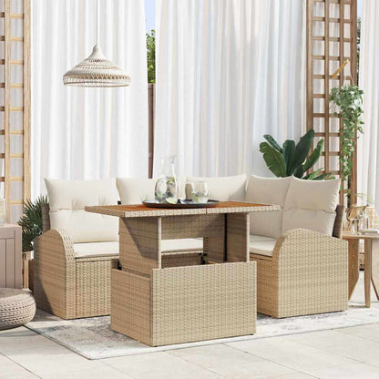 Set Divano da Giardino 5 pz beige e panna | homemem39