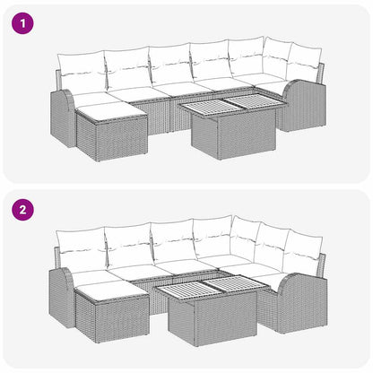 Set Divano da Giardino con cuscino 8 pcs Grigio