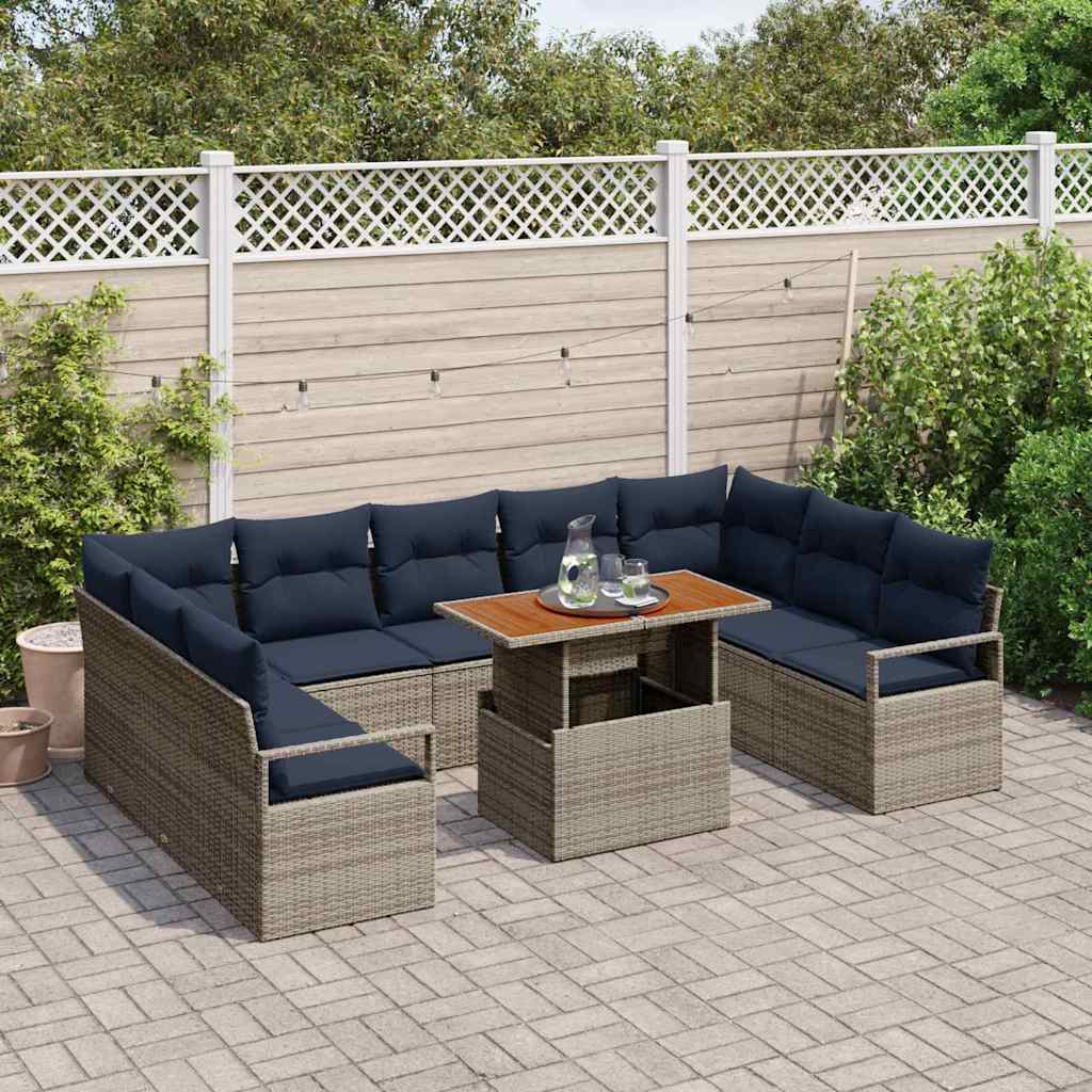 Set Divano da Giardino 10 pz 9-Numero di posti