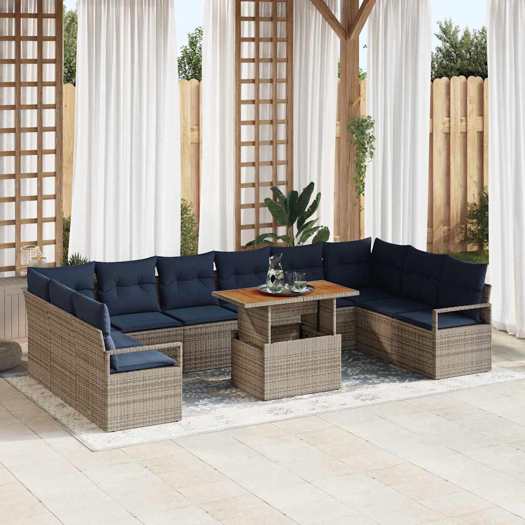 Set Divano da Giardino 11 pz 10-Numero di posti