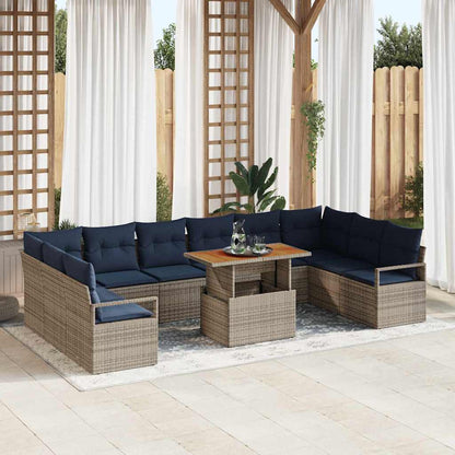 Set Divano da Giardino 11 pz 10-Numero di posti