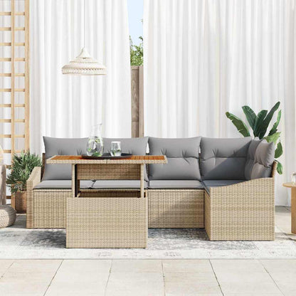 Set Divano da Giardino 6 pz Beige e grigio | homemem39