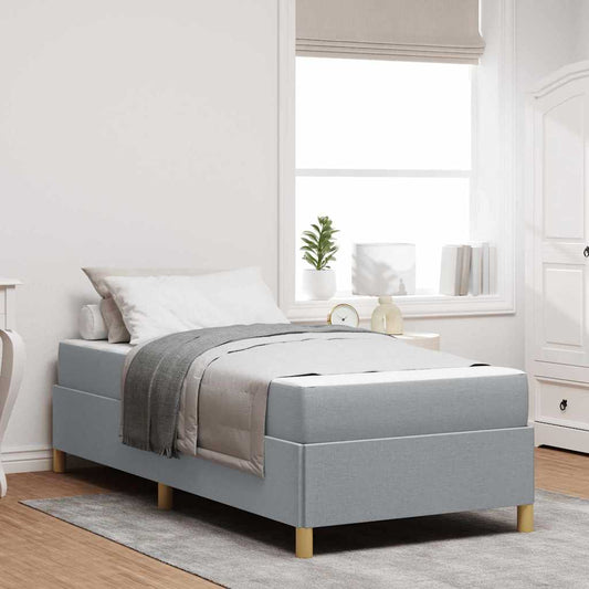 Struttura del letto Grigio chiaro 100 x 200 cm Tessuto | homemem39